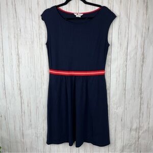 Anthropologie Boden navy blue dress and pink waist size 8P
